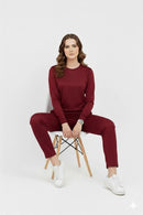 2 Pcs Women's Stitched Micro Interlock Printed Tracksuit simple plain