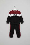 2 Pcs Boys and Girl's Polyester Fleece Printed Tracksuit